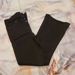 American Eagle Black High Waisted Button Up Flare Jean's, Size 8
